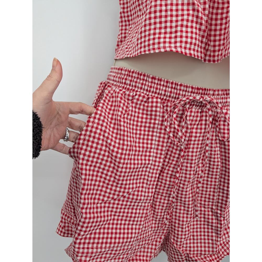 NWT Lille Red White Gingham Camisole Shorts Set Size 6 Vacation Summer Festival - Picture 4 of 12